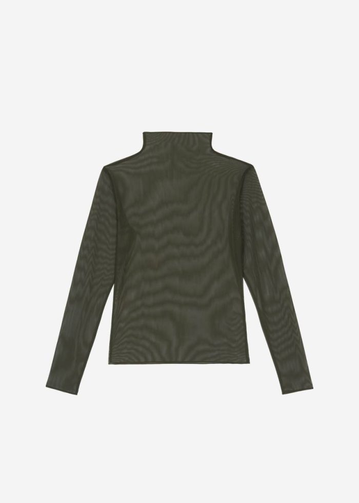 Tops The Frankie Shop Women Green Tulia Long Sleeve Mesh Tee - Khaki