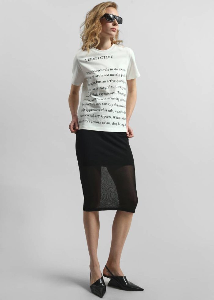 Tops White Jw Anderson Text Print T-Shirt - Ivory Women The Frankie Shop