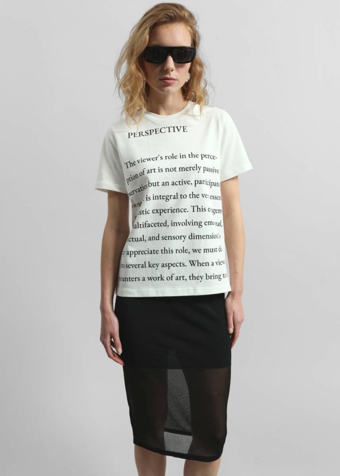 Tops White Jw Anderson Text Print T-Shirt - Ivory Women The Frankie Shop