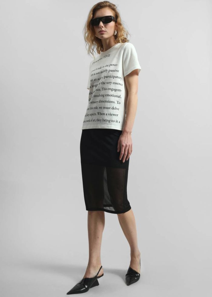 Tops White Jw Anderson Text Print T-Shirt - Ivory Women The Frankie Shop