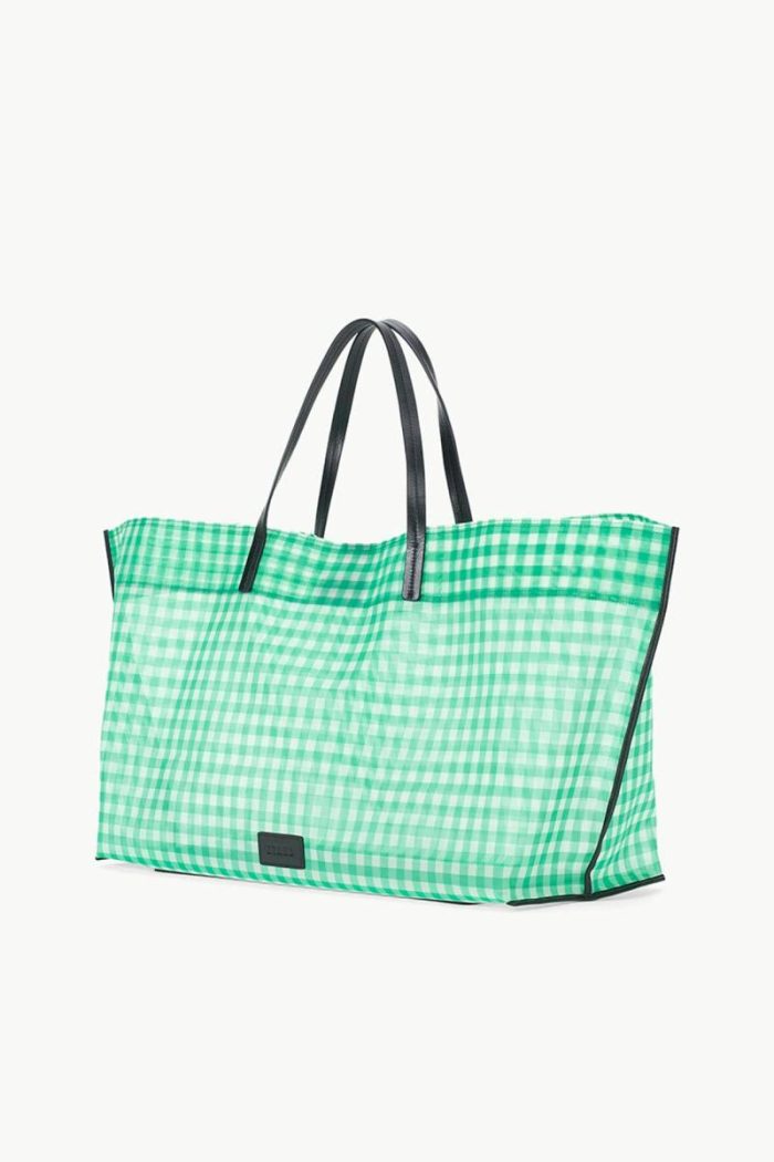 Totes Christos Large Mesh Tote Jade Gingham Women Staud