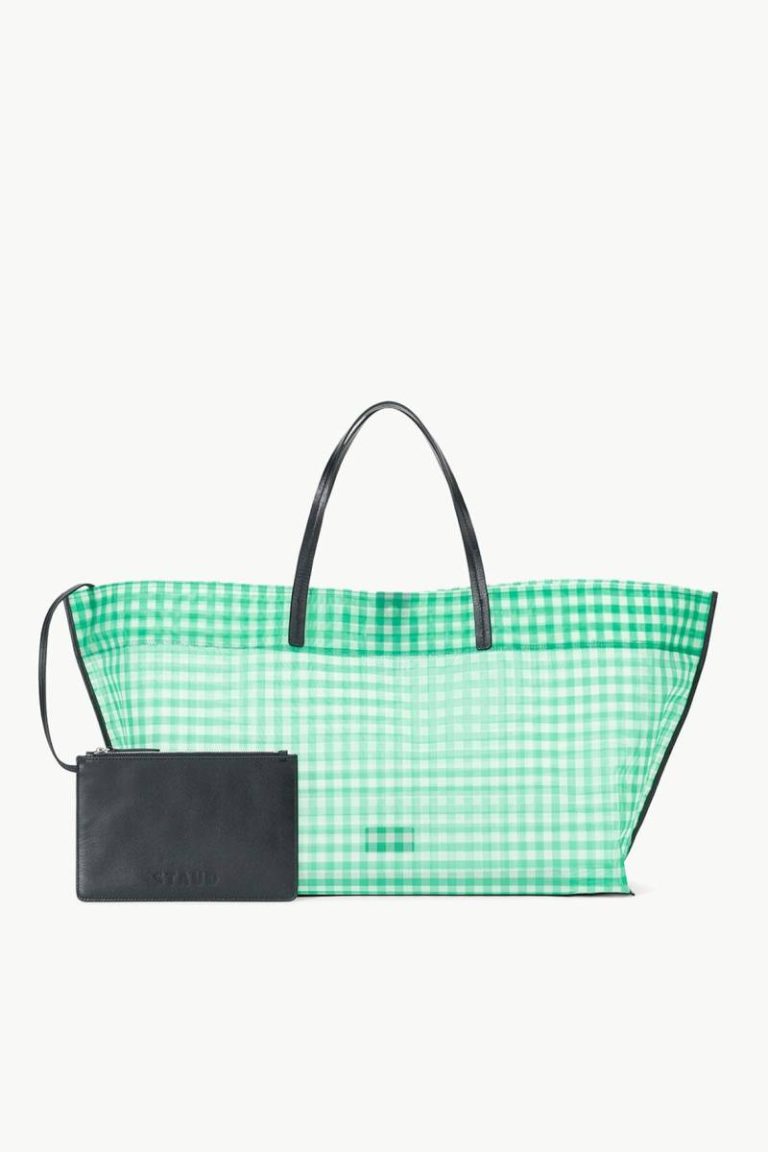 Totes Christos Large Mesh Tote Jade Gingham Women Staud
