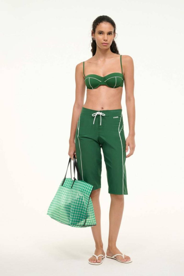 Totes Christos Large Mesh Tote Jade Gingham Women Staud
