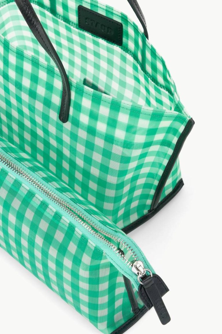 Totes Women Staud Christos Mini Mesh Tote Jade Gingham