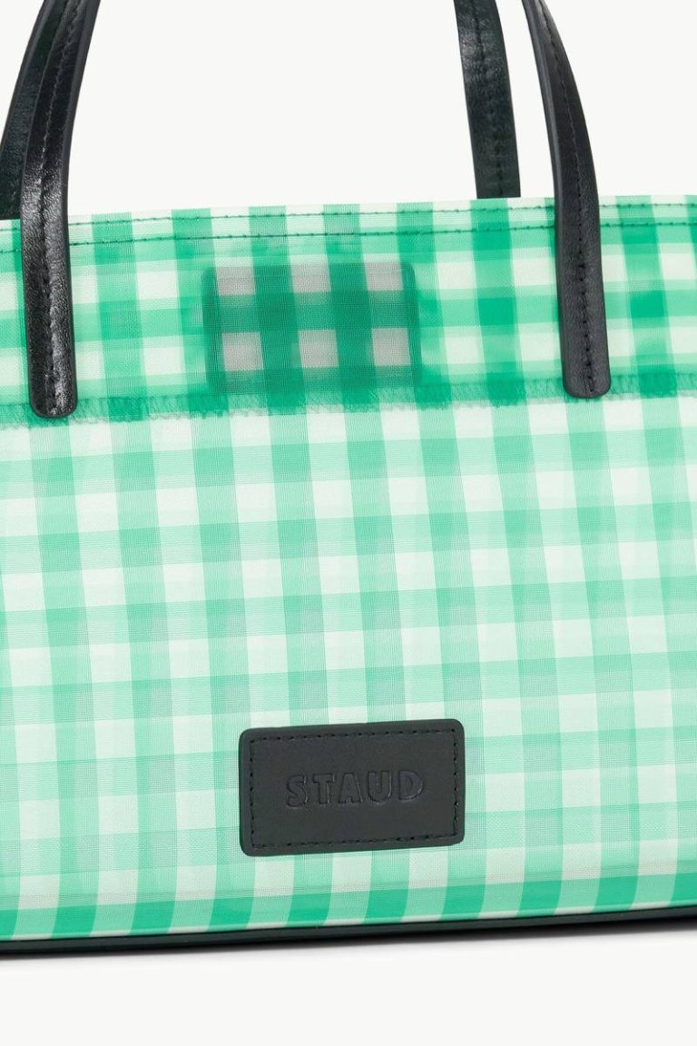 Totes Women Staud Christos Mini Mesh Tote Jade Gingham