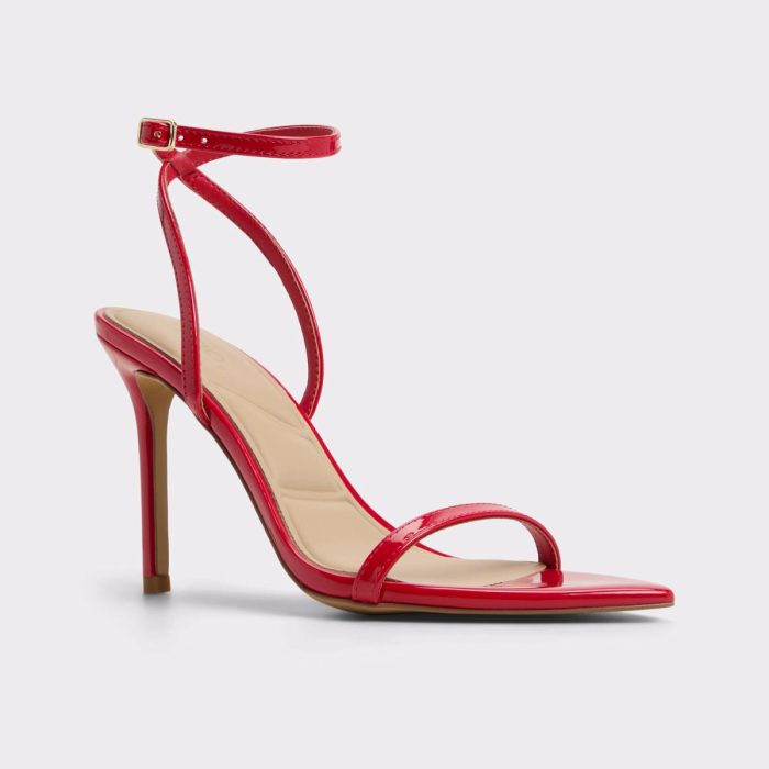 Tulipa Medium Red Women's Strappy Sandals Aldo Women Heels Medium Red