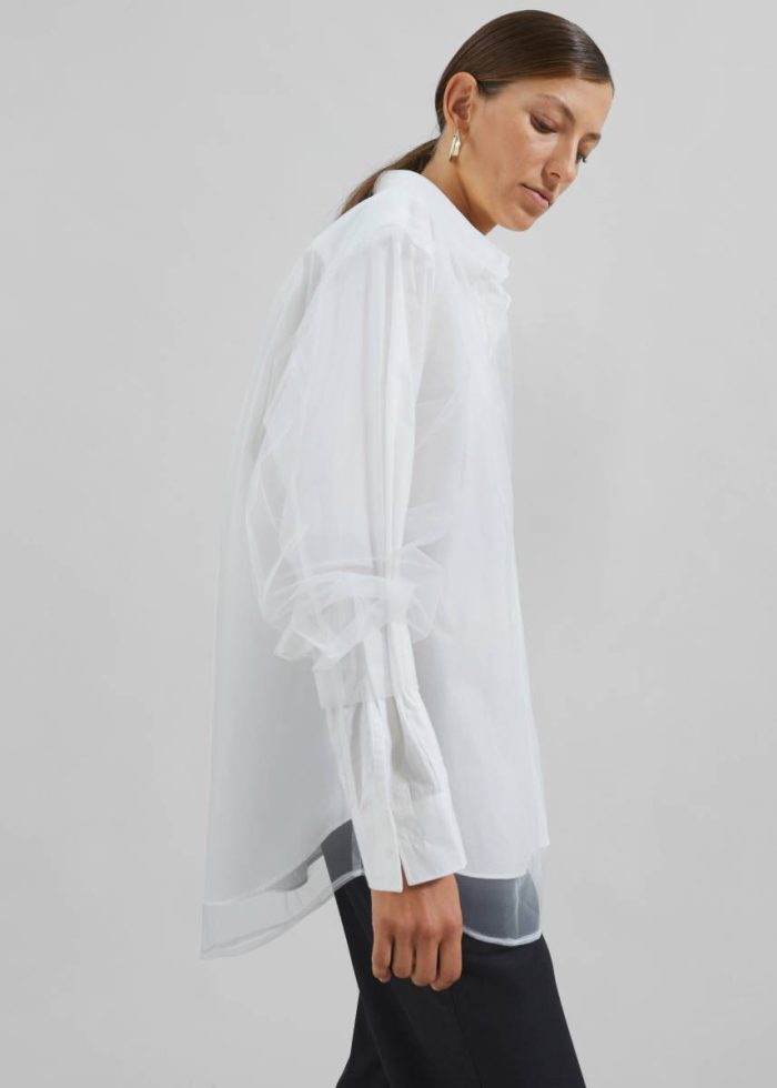 Valetta Double Shirt - Optic White Women Tops White The Frankie Shop