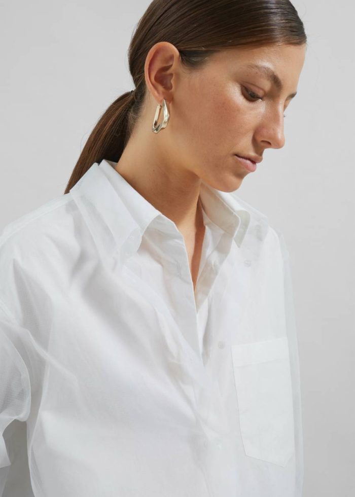 Valetta Double Shirt - Optic White Women Tops White The Frankie Shop