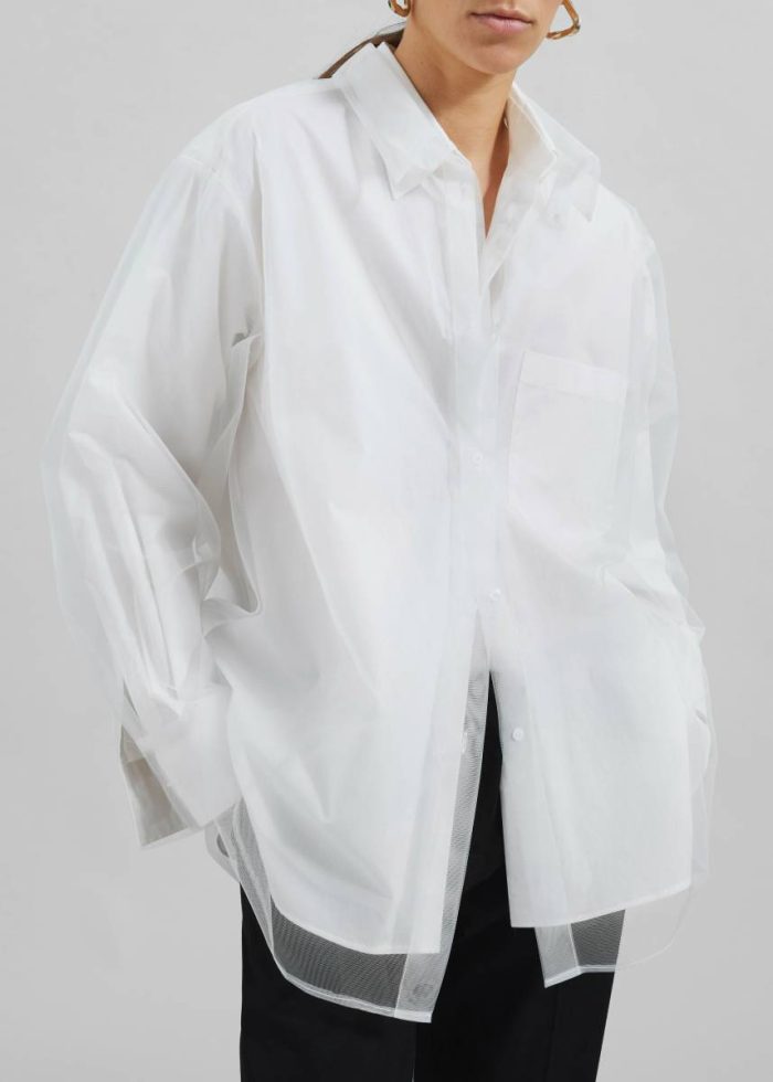 Valetta Double Shirt - Optic White Women Tops White The Frankie Shop