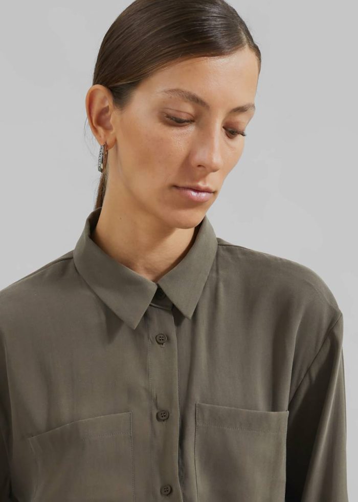 Valmiera Blouse - Khaki The Frankie Shop Women Tops Green