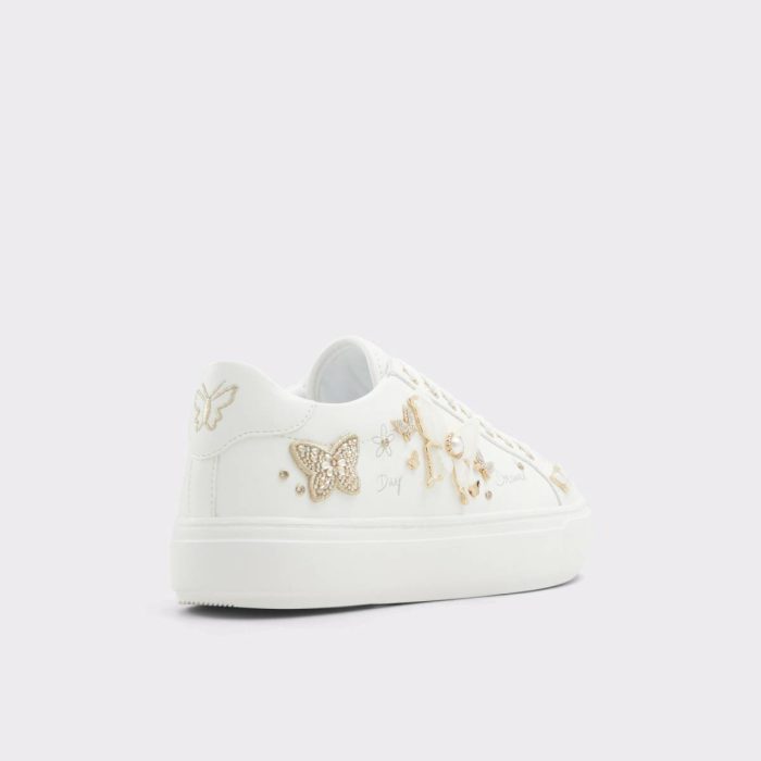 White Aldo Pearlwing White Women's Low Top Sneakers Women Sneakers