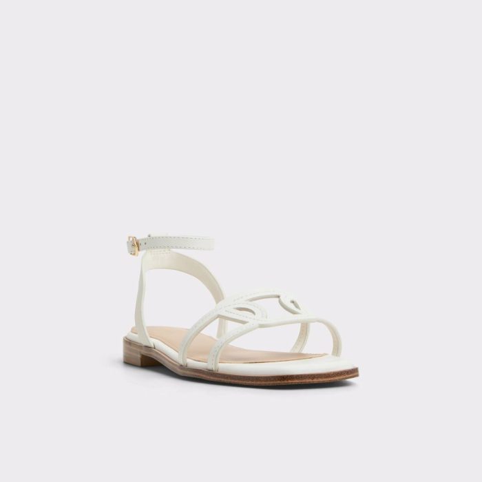 White Aldo Sandals Women Greengrove White Women's Flat Sandals