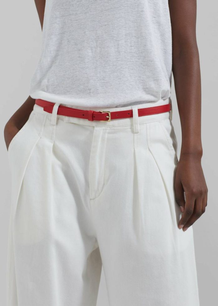 White Bottoms The Frankie Shop Nolan Pleated Denim Trousers - White Women