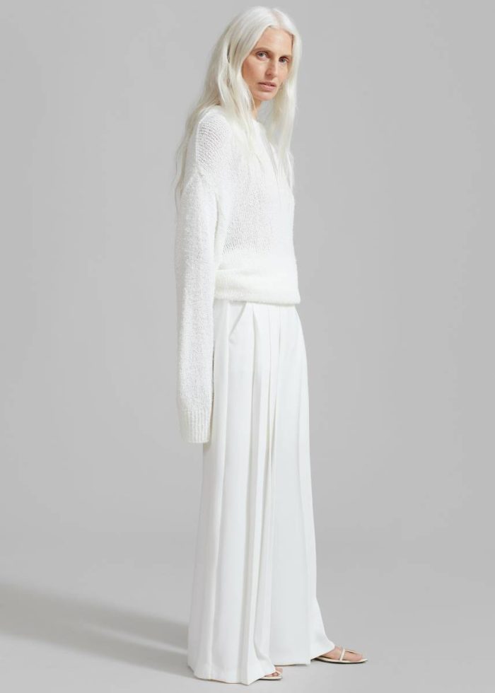 White Bottoms Women The Frankie Shop Dillon Pleated Pants - White