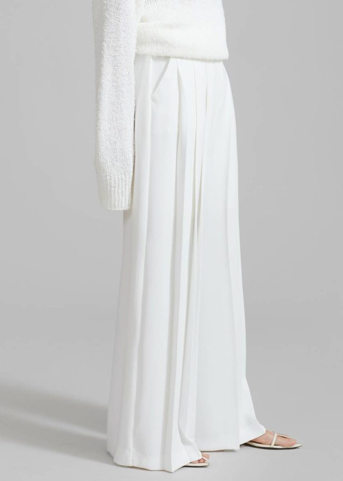 White Bottoms Women The Frankie Shop Dillon Pleated Pants - White