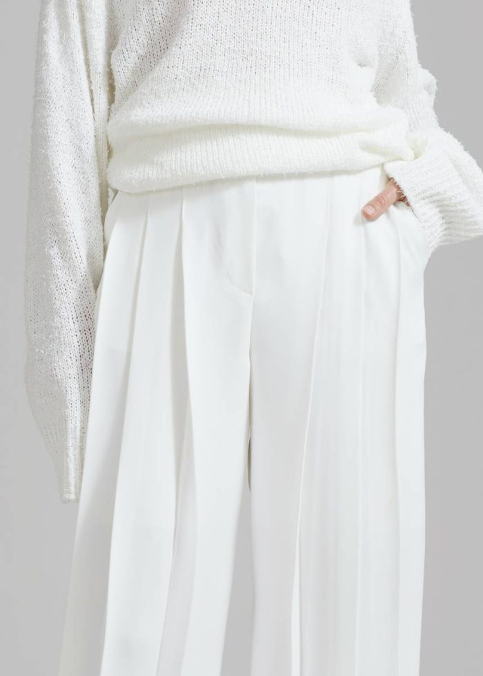 White Bottoms Women The Frankie Shop Dillon Pleated Pants - White