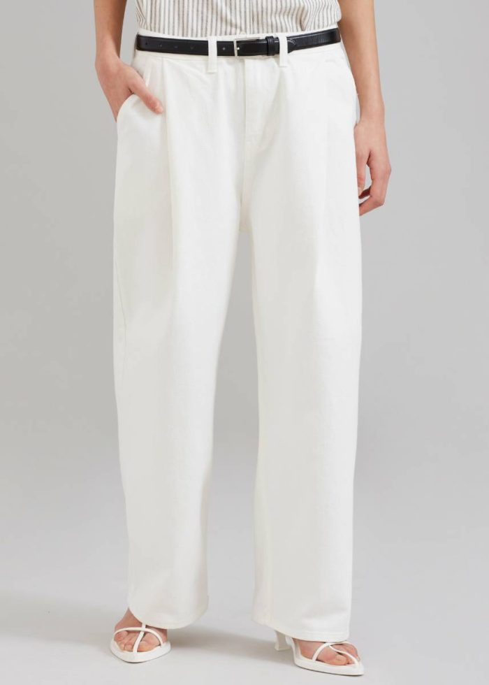 White Men Drew Denim Pants - White The Frankie Shop Bottoms
