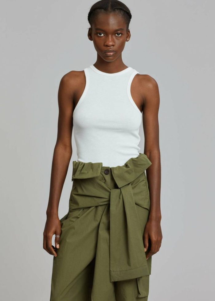 White Tops Corsy Ribbed Tank - Optic White The Frankie Shop Women