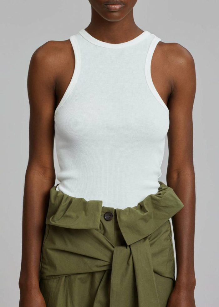 White Tops Corsy Ribbed Tank - Optic White The Frankie Shop Women