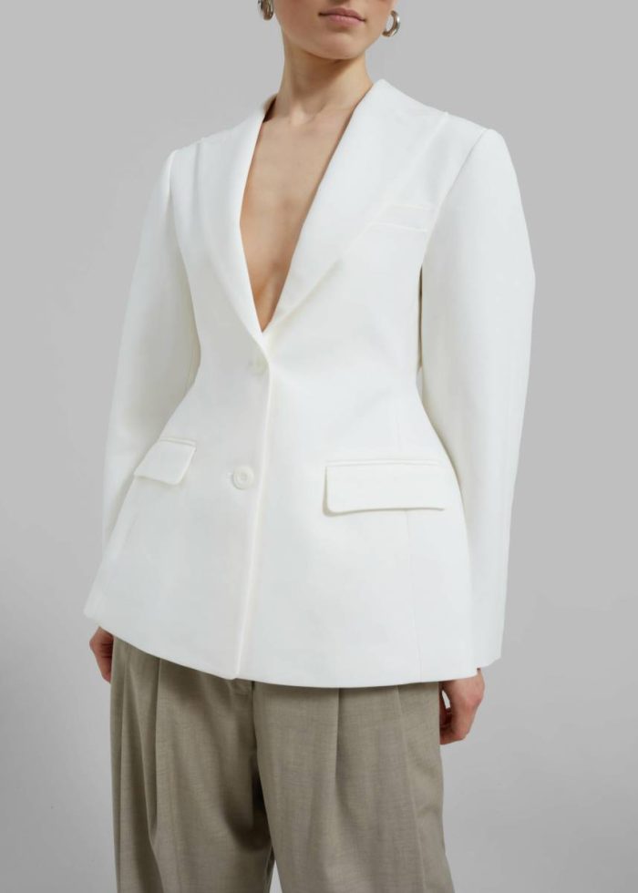 White Women Colette Hourglass Blazer - White Outerwear The Frankie Shop