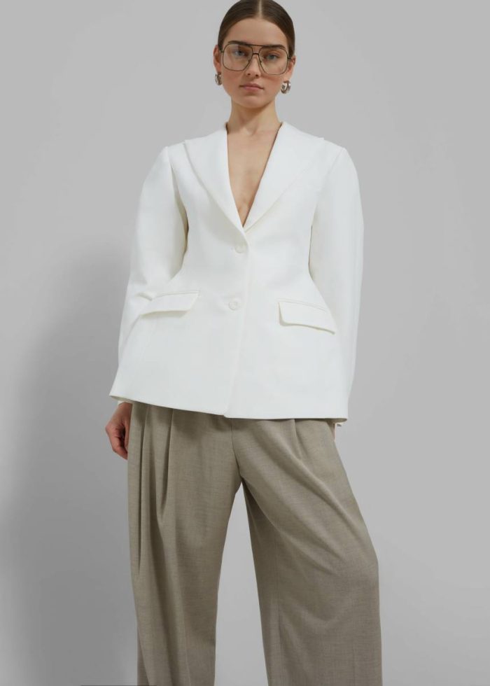 White Women Colette Hourglass Blazer - White Outerwear The Frankie Shop