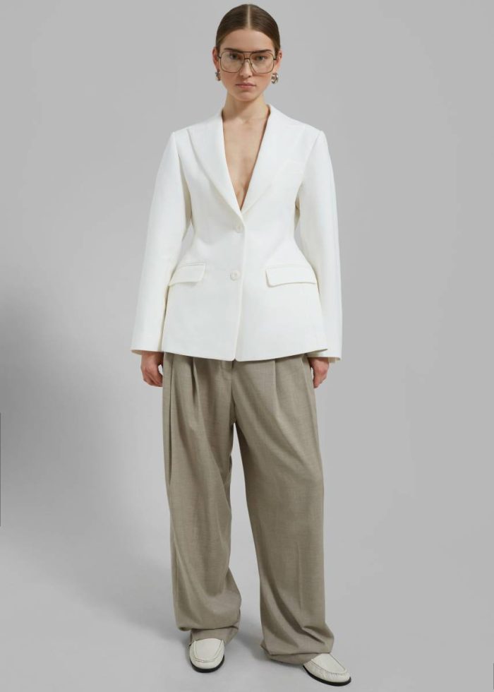 White Women Colette Hourglass Blazer - White Outerwear The Frankie Shop