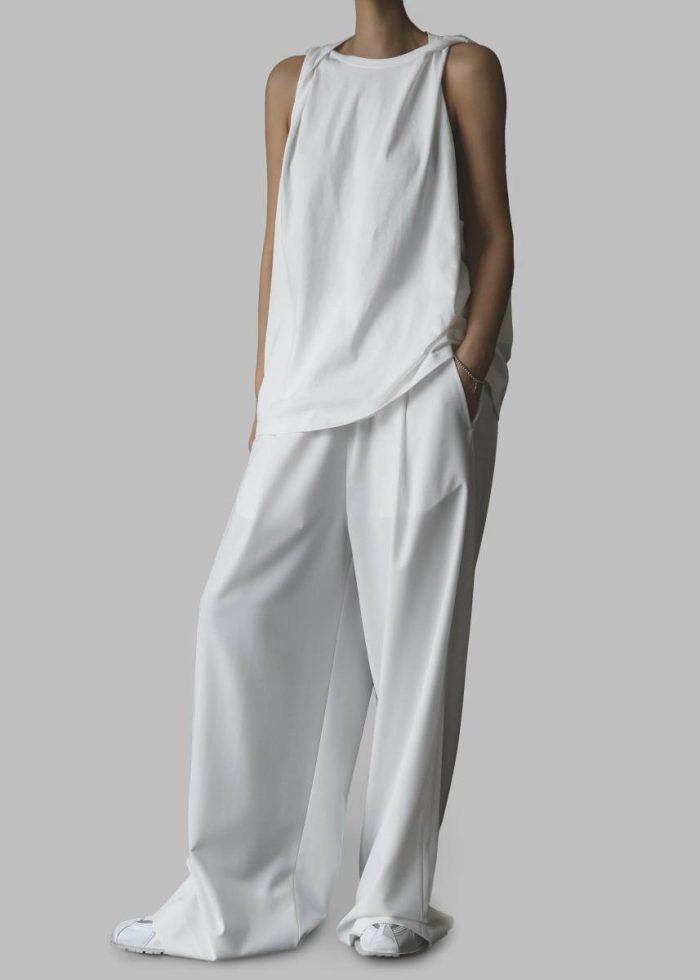 White Women The Frankie Shop Neva Wide Trousers - White Bottoms