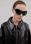 Women Arbor Crackled Faux Leather Jacket - Black The Frankie Shop Black Outerwear