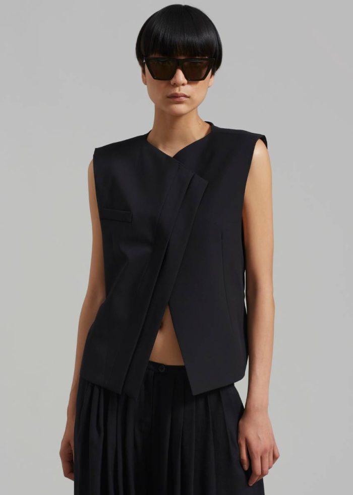 Women Ashton Cross Vest - Black Black Outerwear The Frankie Shop