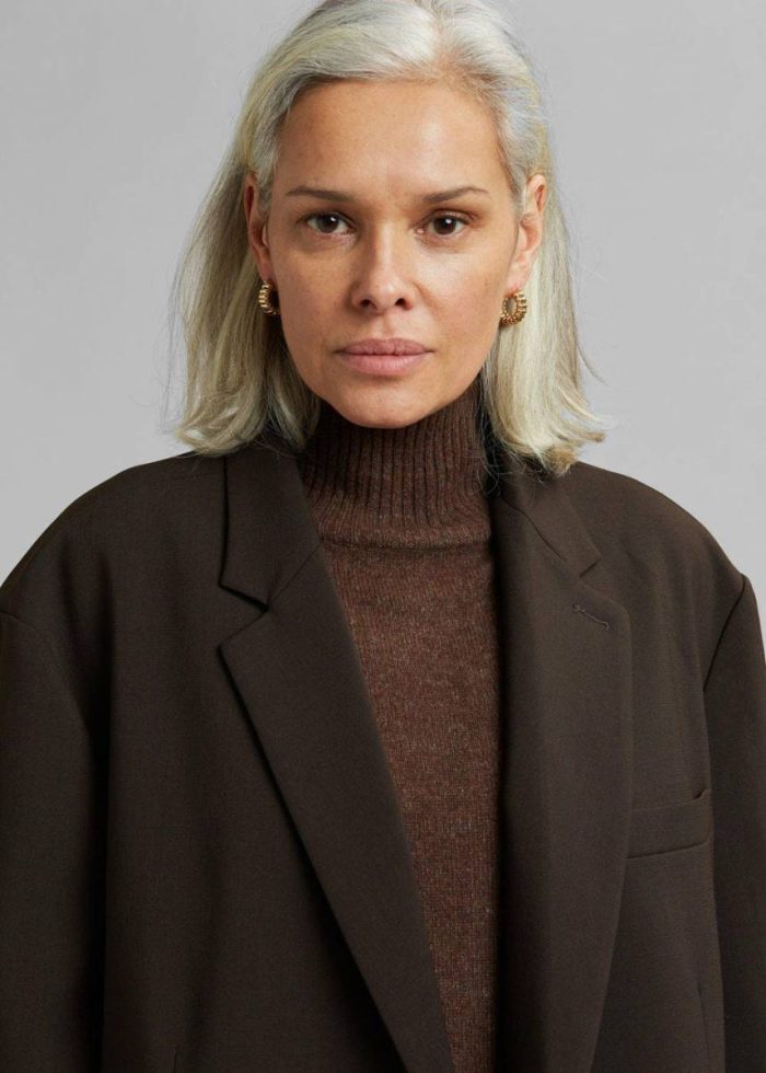 Women Bea Blazer - Dark Espresso Brown Outerwear The Frankie Shop