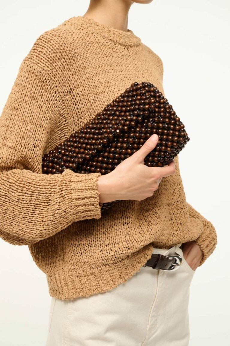 Women Beaded/Novelty Staud Timmy Shoulder Bag Dark Brown