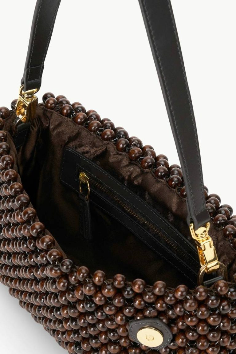 Women Beaded/Novelty Staud Timmy Shoulder Bag Dark Brown