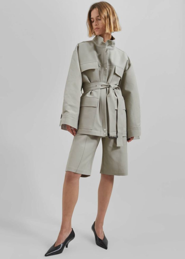 Women Beige Cairo Safari Jacket - Light Beige The Frankie Shop Outerwear