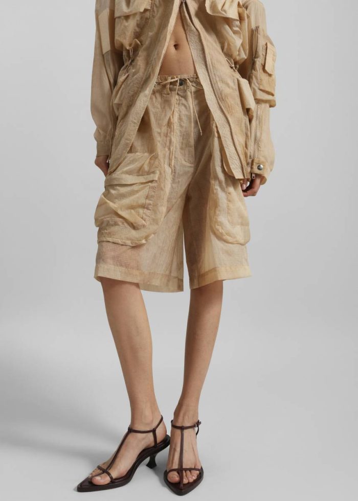 Women Beige Gudu Bermuda Shorts #03 - Beige Bottoms The Frankie Shop
