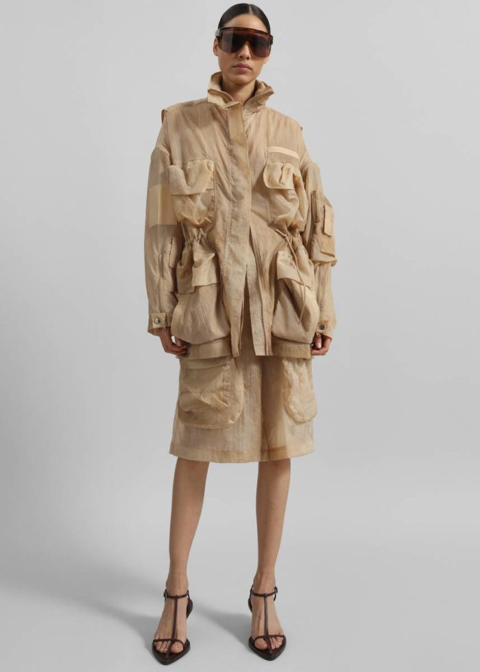 Women Beige Gudu Bermuda Shorts #03 - Beige Bottoms The Frankie Shop