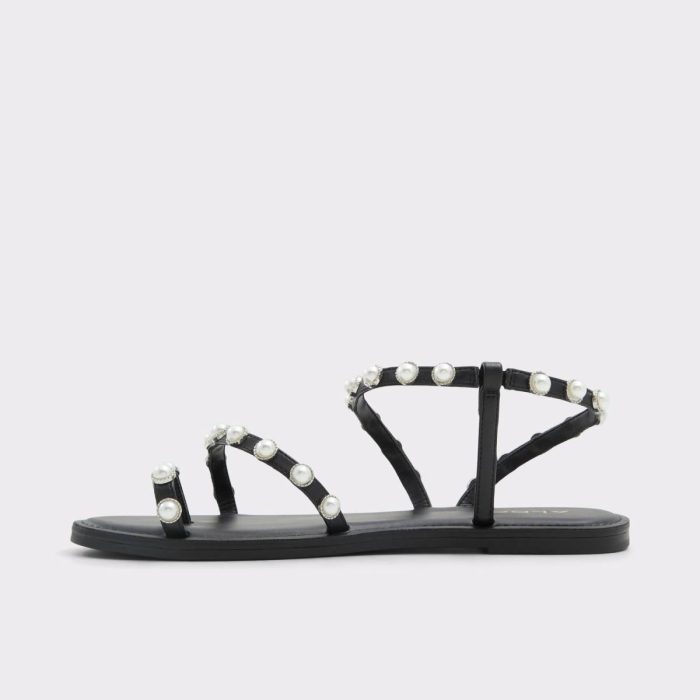 Women Black Aldo Coreydale Black Women's Flat Sandals Sandals