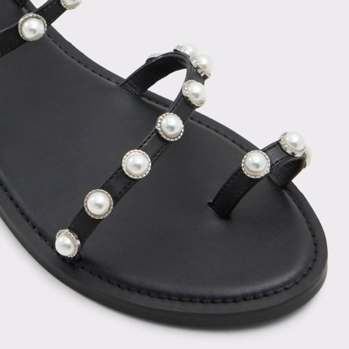 Women Black Aldo Coreydale Black Women's Flat Sandals Sandals