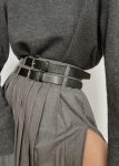 Women Black Belts The Frankie Shop Toni Leather Belt - Black