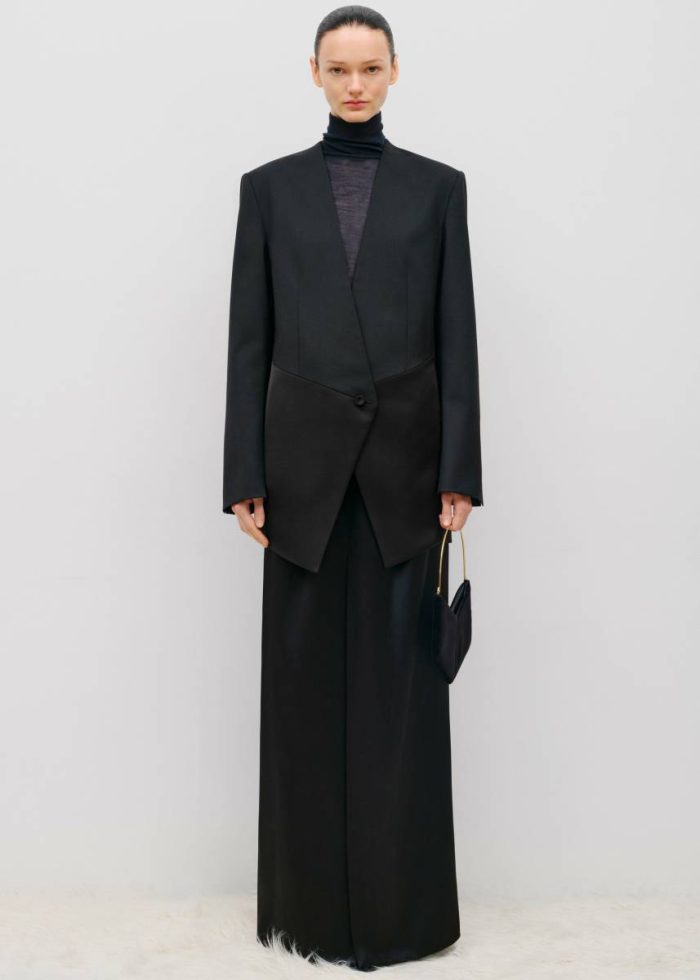Women Black Bevza Rectangular Long Skirt - Black Bottoms The Frankie Shop