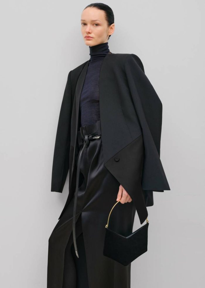 Women Black Bevza Rectangular Long Skirt - Black Bottoms The Frankie Shop