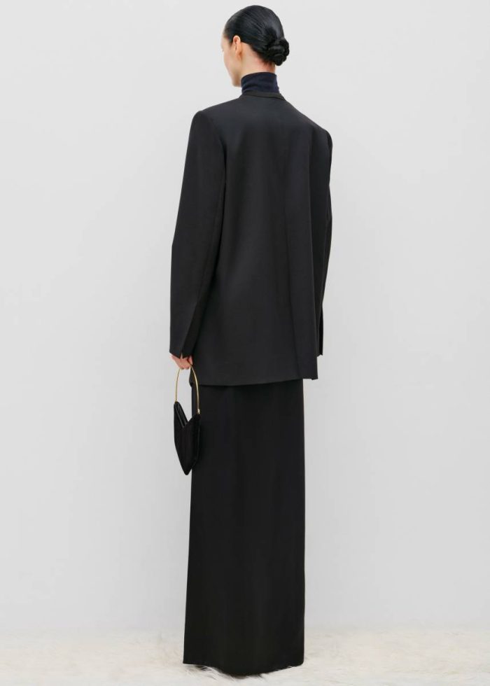 Women Black Bevza Rectangular Long Skirt - Black Bottoms The Frankie Shop