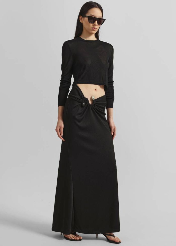 Women Black Bottoms The Frankie Shop Christopher Esber S-Buckle Suspension Skirt - Black