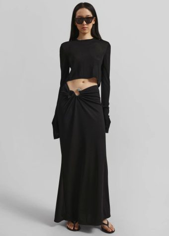 Women Black Bottoms The Frankie Shop Christopher Esber S-Buckle Suspension Skirt - Black
