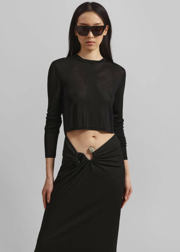 Women Black Bottoms The Frankie Shop Christopher Esber S-Buckle Suspension Skirt - Black