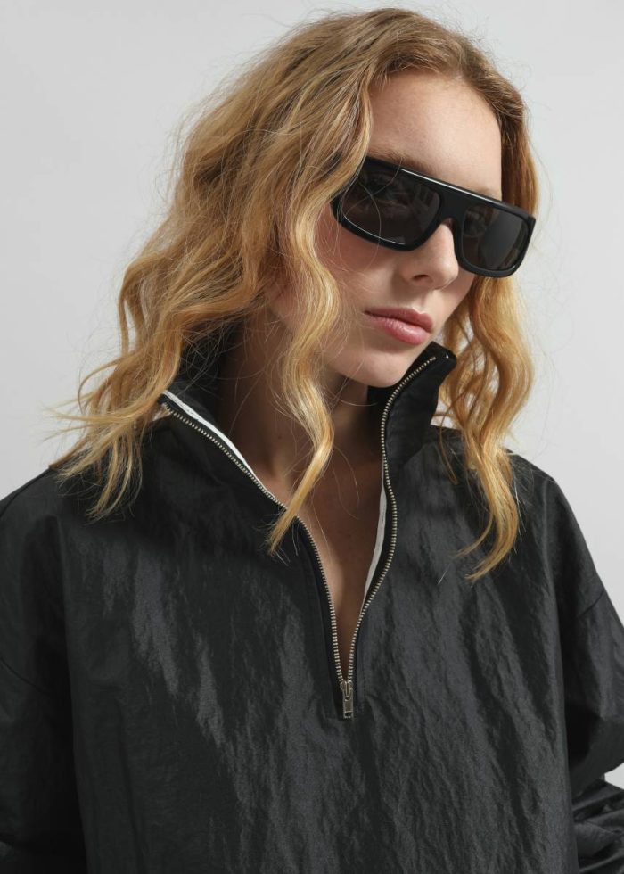 Women Black Majvik Windbreaker Anorak - Black Outerwear The Frankie Shop