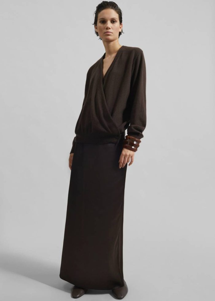 Women Bottoms Brown The Frankie Shop Hencil Satin Maxi Skirt - Brown