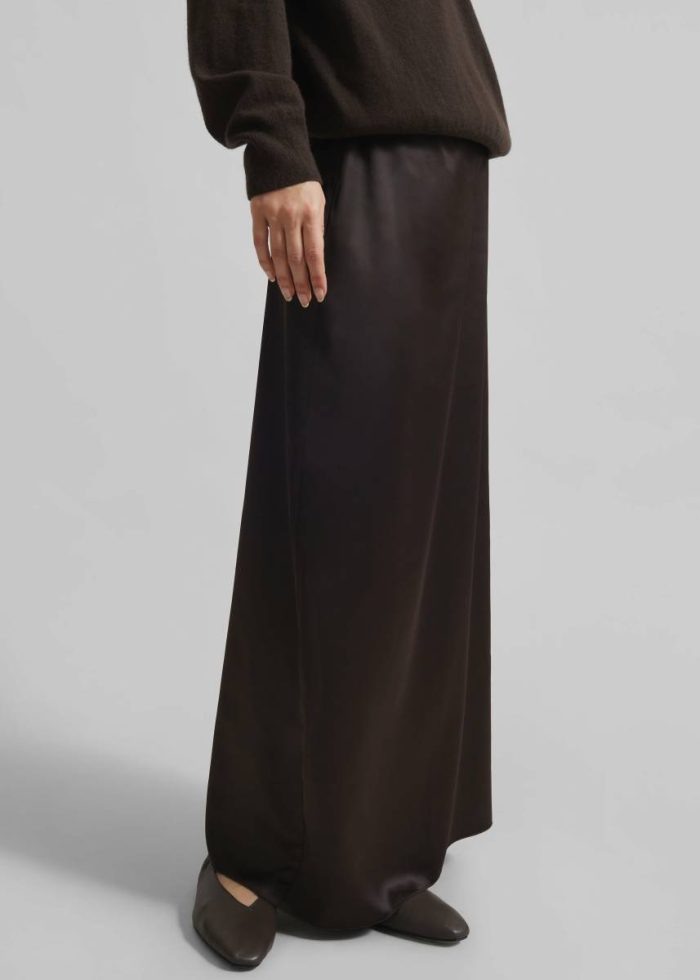 Women Bottoms Brown The Frankie Shop Hencil Satin Maxi Skirt - Brown