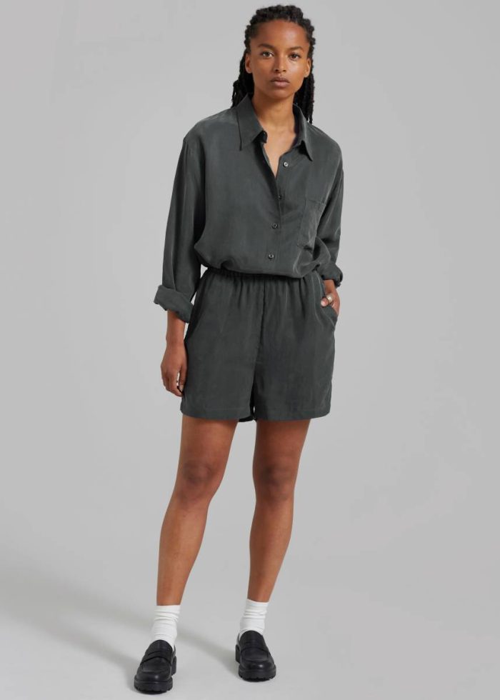 Women Bottoms Grey Haneul Shorts - Charcoal The Frankie Shop