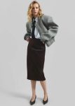 Women Bottoms The Frankie Shop Salnor Suede Midi Skirt - Dark Brown Brown