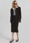 Women Bottoms The Frankie Shop Salnor Suede Midi Skirt - Dark Brown Brown